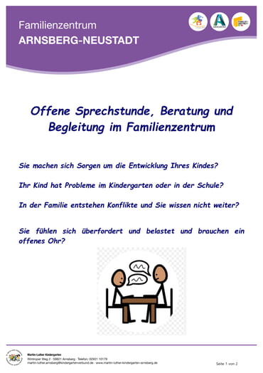 Aushang Beratung und Begleitung im FamZ